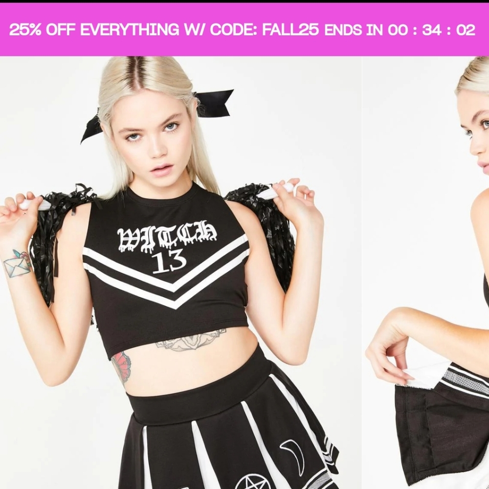 Dolls Kill Cheerleader Costume
